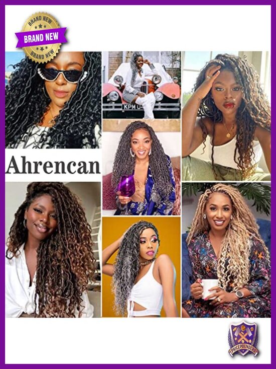 Boho Goddess Locs Crochet Hair Synthetic Pre Looped 18 Inch 7 Packs main image 5
